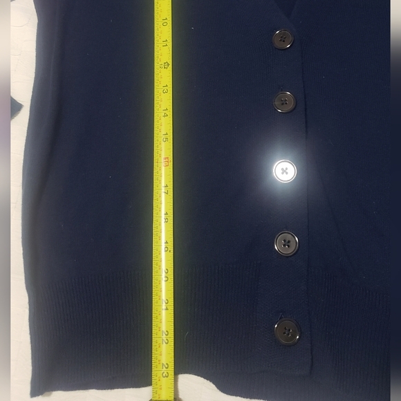 St John's Bay Womens Medium Blue Cardigan Multi-Color Stripe Sleeve  Sweater NWT - Picture 11 of 12